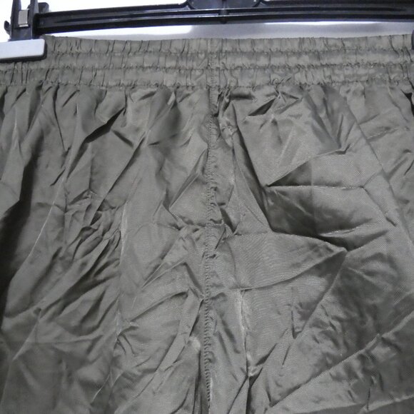 ADIDAS | large | Olive Green Exercise Shorts W/ White Stripe Panels | No Pockets - Picture 4 of 16